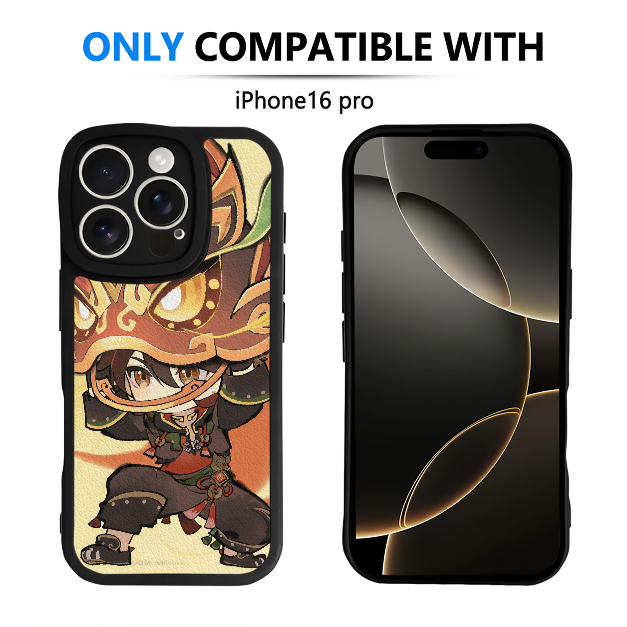 げんし神 genshin 【iPhone 16シリーズ対応】シリコンスマホケース（レザー調） 材質：シリコン